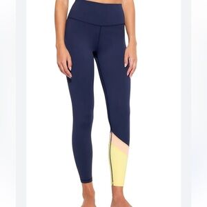 NWT Spiritual Gangster Navy and Yellow Baldwin Ankle Leggings size large